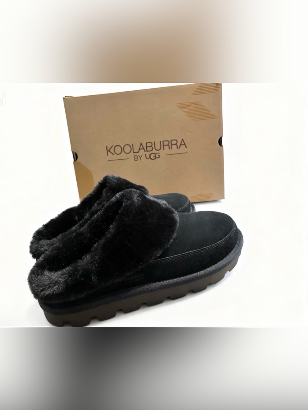 Koolaburra by UGG Women’s “Tizzey” Black Suede Platform Slippers Size 10 NIB